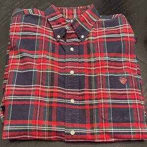 Polo by Ralph Lauren Men's Classic Holiday Red and Blue Plaid Shirt size L